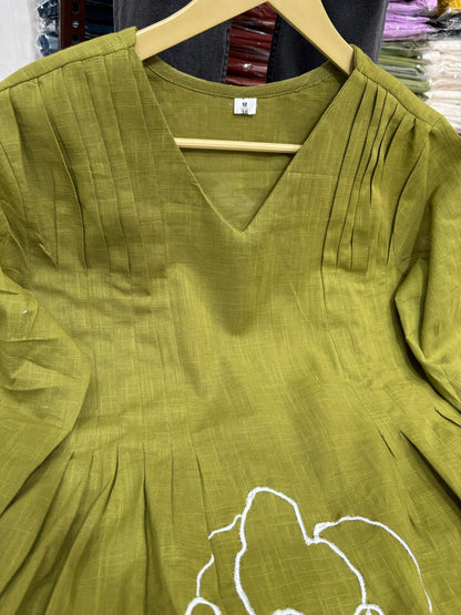 Mehendi Green Floral Embroidered Peplum Kurta Pant Co-ord Set for Women | Trendy Ethnic Wear