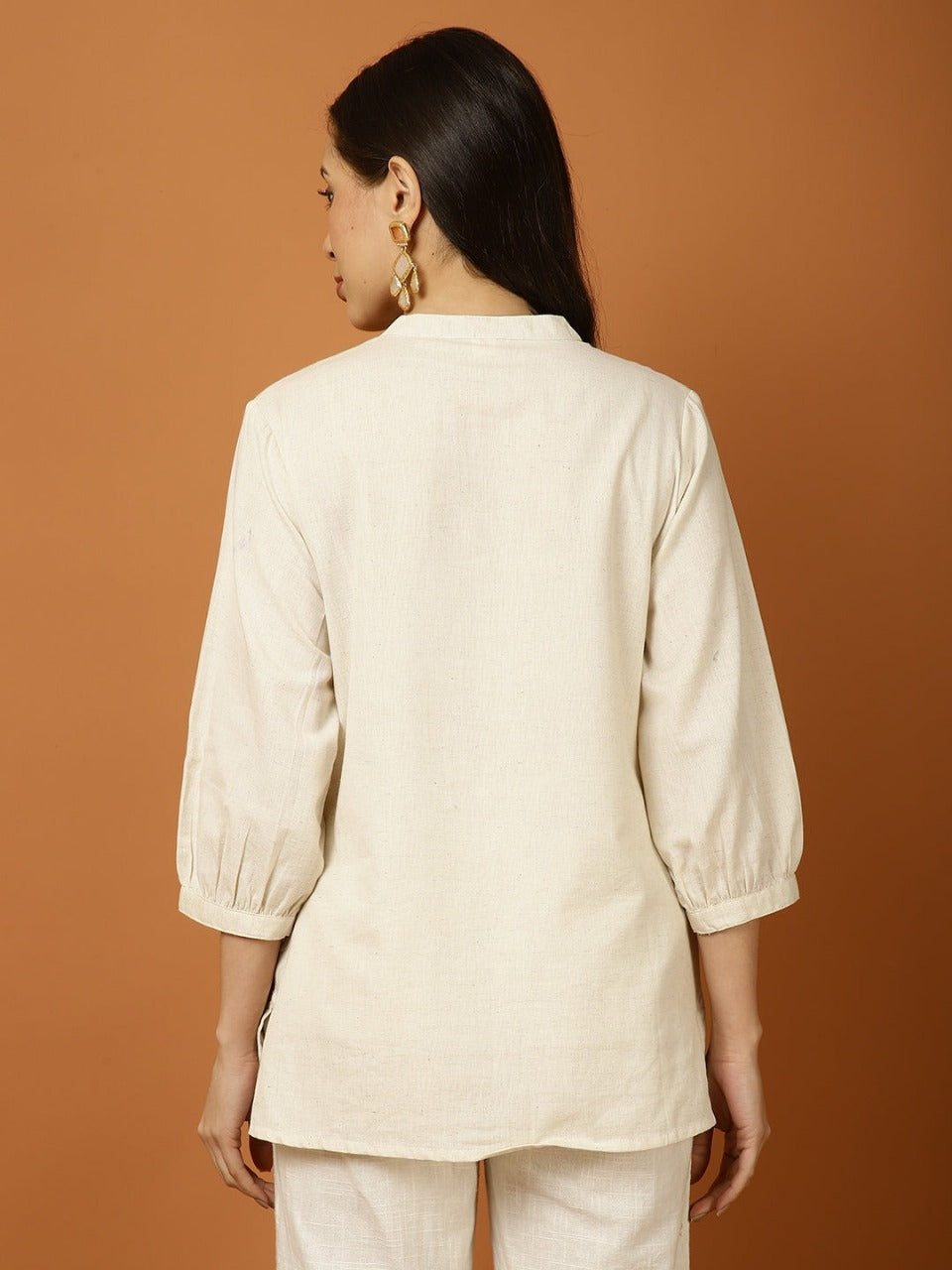 Off-White Embroidered Cotton Co-ord Set for Women | Elegant Everyday & Festive Wear