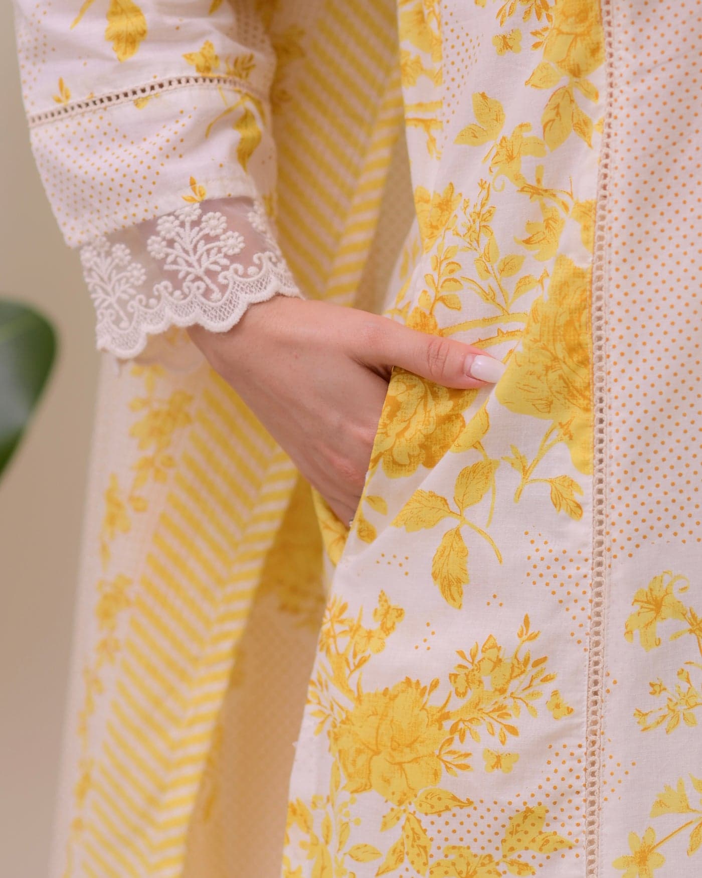 Yellow Floral Embroidered 3-Piece Lawn Suit for Women | Elegant Summer Wear